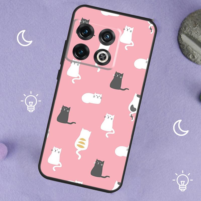 Funny Cat Collage Case For OnePlus 13T 10T 8T 10R 12R 13R 15 13 12 11 10 9 Nord 5 CE 2 3 4 Lite N20 N30 Cover