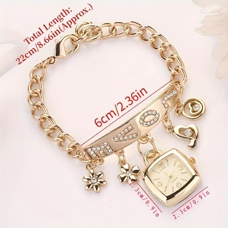 Women Bracelet Strap Quartz Wristwatch Square Arabic Numeral Dial Watch
