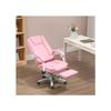 Chaise de bureau - MUVOE - Similicuir rose - Hauteur réglable - Dossier inclinable - Repose-pieds intégré