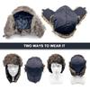 Pilot Patrolman Winter Hat Mens Warm Soldier Hat Earmuffs Polyester Fiber Russian Ushanka Windproof Cold Weather Hat