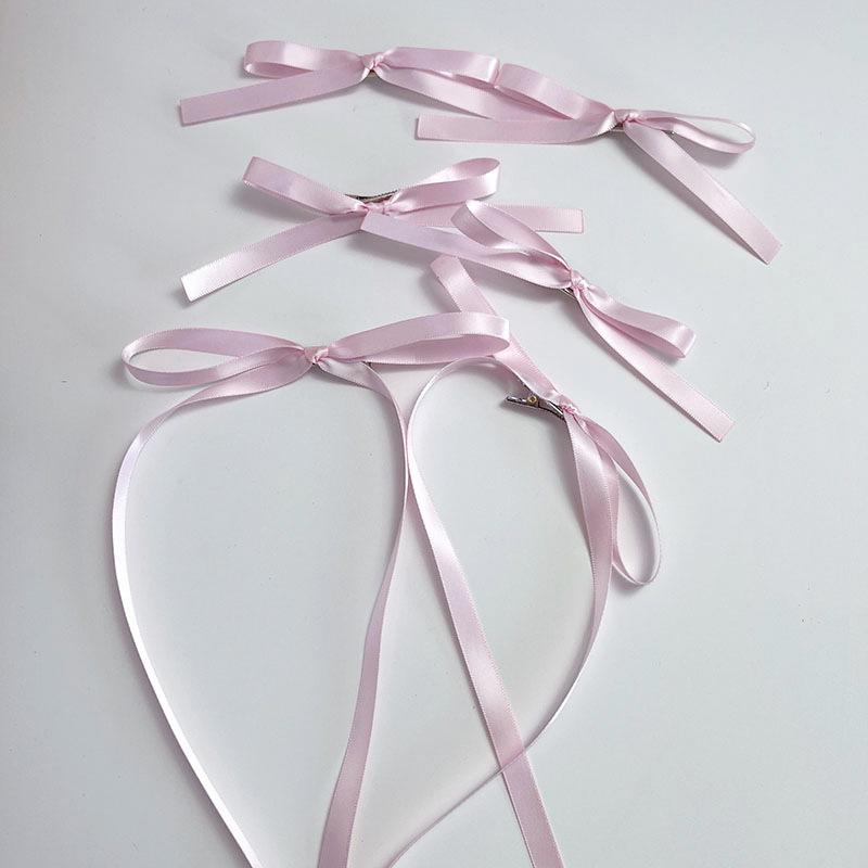 Ju Jingyi Style Ballet Bow Hair Clip Set: Ribbon Duckbill Clips for Girls' Braided Hair Accessories