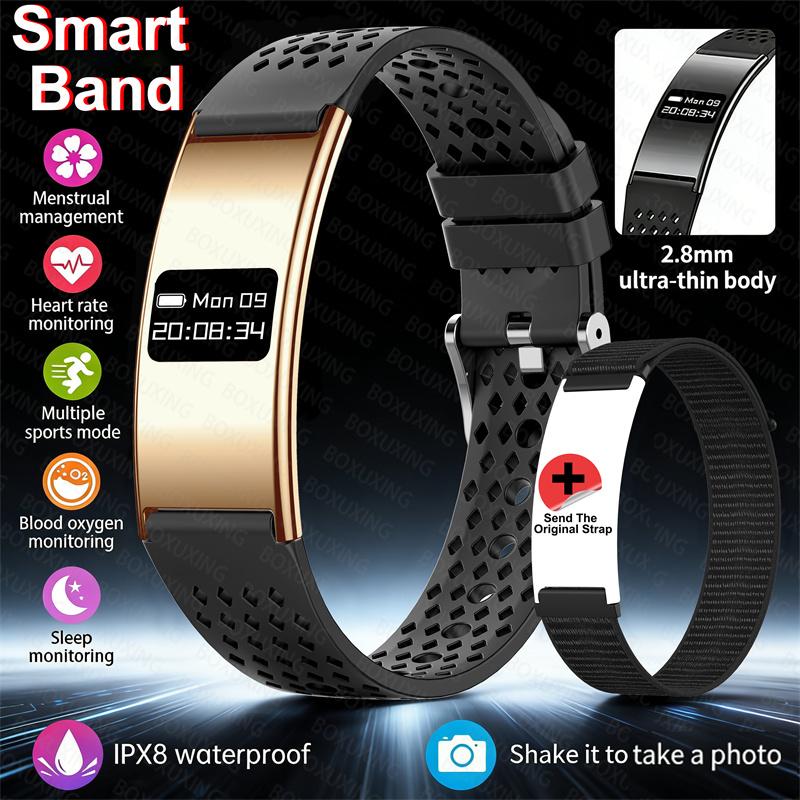 New 2.8mm Ultra Thin Long Battery Life Smart Bracelet IPX8 Waterproof Sport Bracelet Health Monitor Men Women Smart Watch