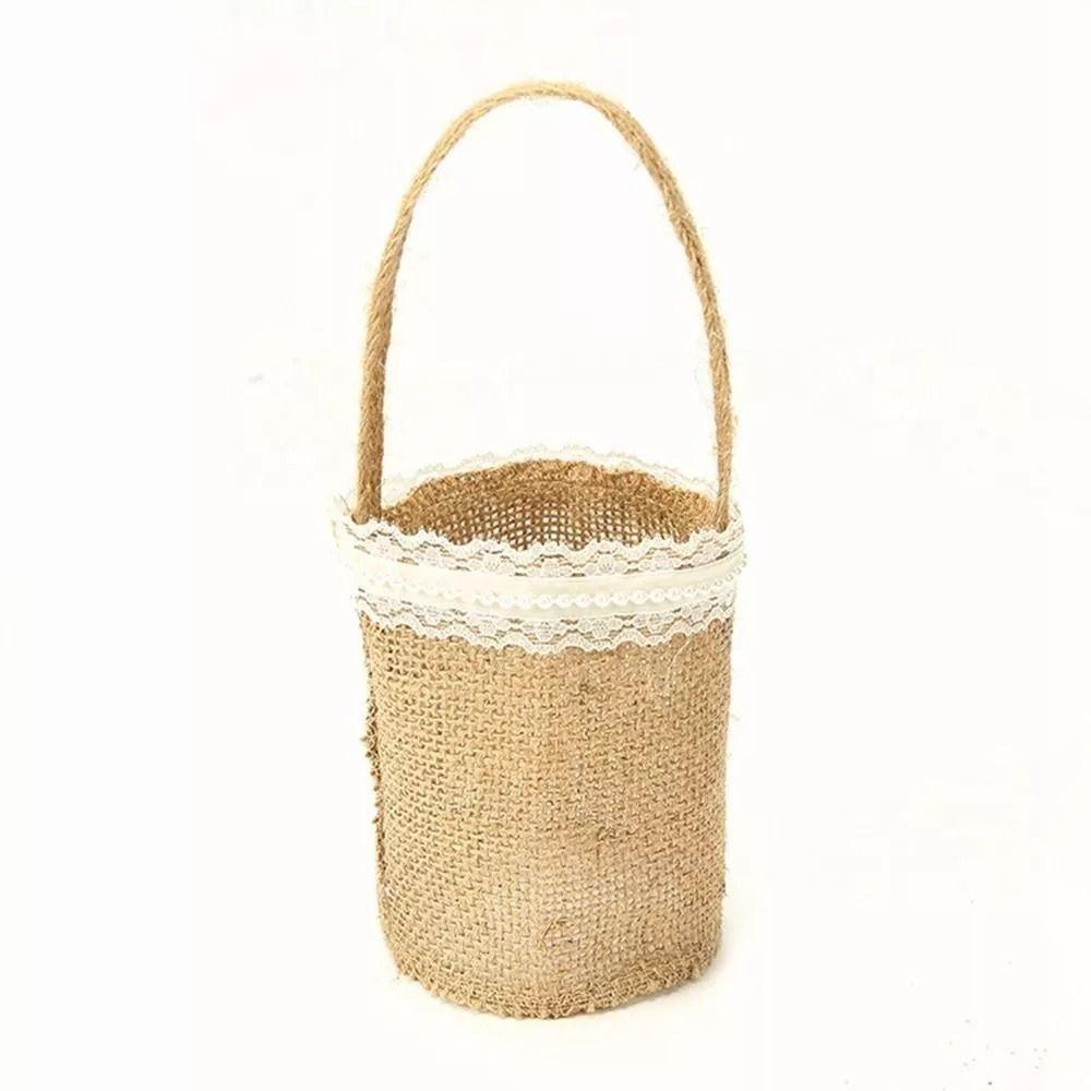 

Vintage Hanging Pocket Portable Candy Gift Bag New Flower Girl Basket Wedding L