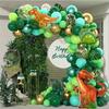 154 Pièces Décorations de Ballons Thème Animaux de la Jungle, Tyrannosaure Rex Anniversaire Décoration de Scène Extérieure Commémoration d'Anniversaire