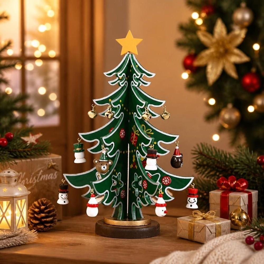 Reindeer Wood Christmas Tree Decoration Santa Pendant DIY Xmas Tree Ornaments Christmas Craft