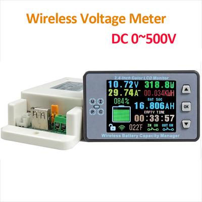 DC 0~500V Kablosuz Voltaj Ölçer VAC8710F LCD Güneş Pili Şarjı Kulometre Güç Dedektörü Test Cihazı Monitör Ampermetre Voltmetre