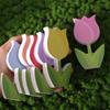 6Pcs Double-Sided Tulip Layered Tray Decoration Candy Color Plastic Floral Decoration  Office Decor