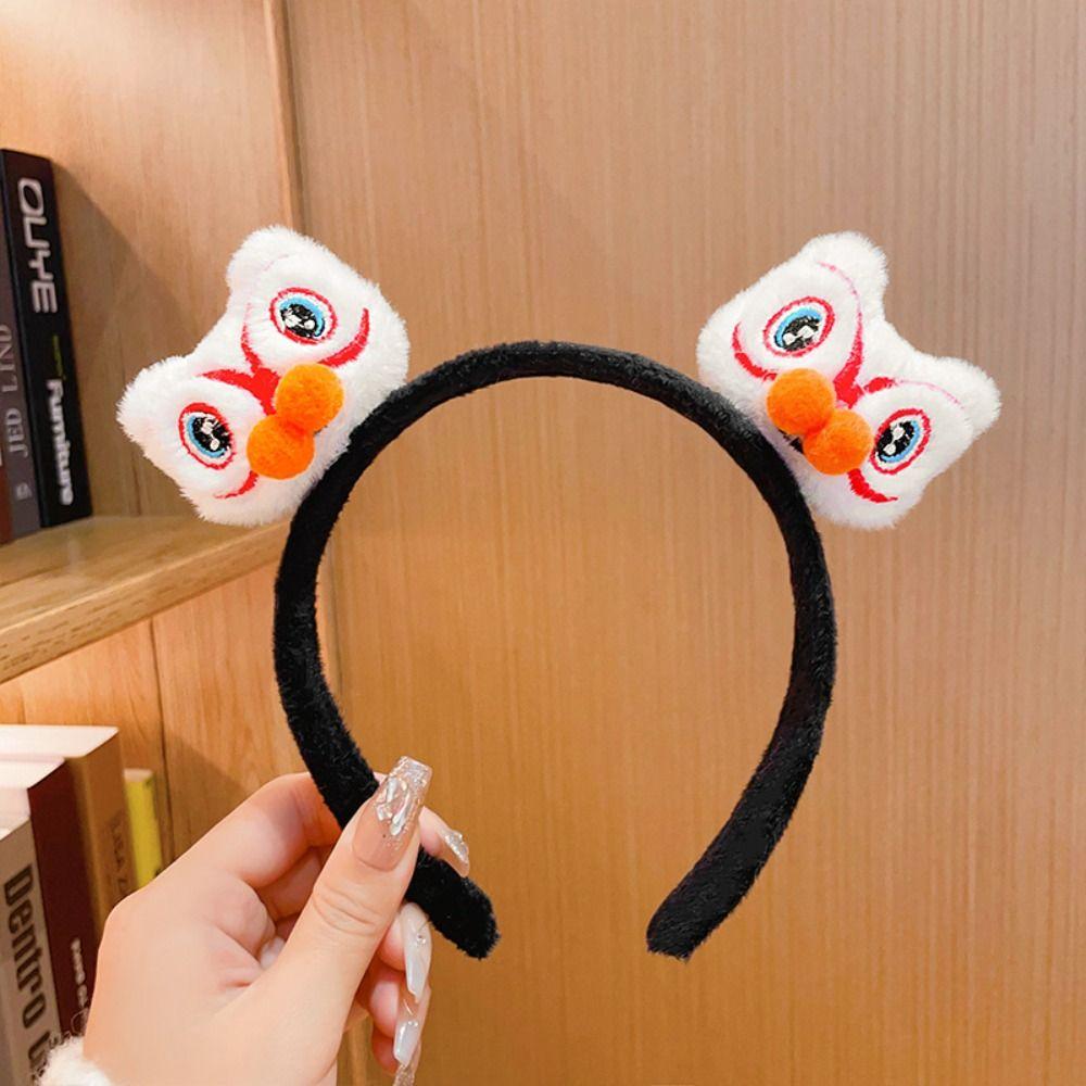 Red Hairband 2024 Happy New Year Headband Lion Dance New Year Headdress  New Year Gift