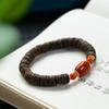 Oriole Song Agarwood & Nan Hong Agate Bracelet with 925 Silver Beads (No Oil Injection)