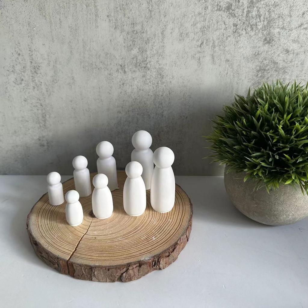 4pcs/set Portrait Doll Silicone Mould Resin Castings Mold Desktop Ornament Scented Candle Molds for Candle Making Tool