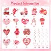 36 Pcs Valentine's Day Hanging Swirl Decorations Set,Happy Valentines Day Party Hanging Love Heart Foil Ceiling Swirl Decorations for Wedding