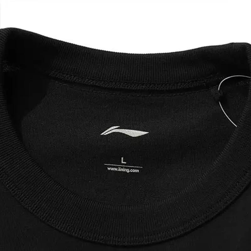 Li-Ning Letter Print Fashion Versatile Round Neck Pullover Short Sleeve Mid Waist Tied Shorts Casual Sports Suit Unisex Suit AHSU969-2+AKST543-3