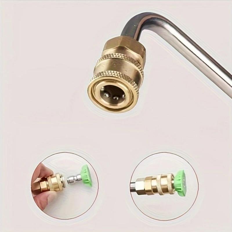 Stainless Steel High-Pressure Power Washer Nozzle, Adjustable Extension Wand Set for Efficient Vehicle & Surface Cleaning