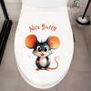 Self-adhesive Waterproof Toilet Stickers Cute Cartoon Mouse for Bathroom Toilet Seat Decor