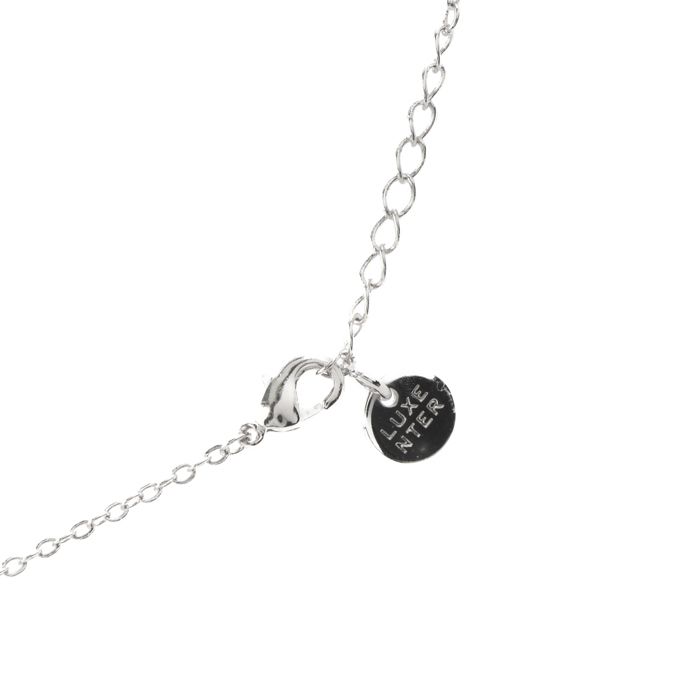Luxenter Collier de zirconium brillant finition en rhodium - Akele