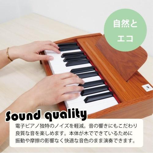 Electronic Piano, Kids' Mini Piano, Wooden Toy Piano, 25-Key Digital Piano with Music Stand, Mini Size, Battery-Operated, Requires AA Batteries, Noise