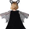 2Pcs Bat Wing Dress Bat Ears Headband Halloween Vampires Cosplay Costume Set for Kids Girls Bat Costumes Accessories