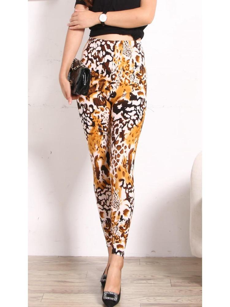 Leggings Skinny Leopardati Vita Alta Comodi ed Eleganti Vendita Calda Elasticizzati da Donna