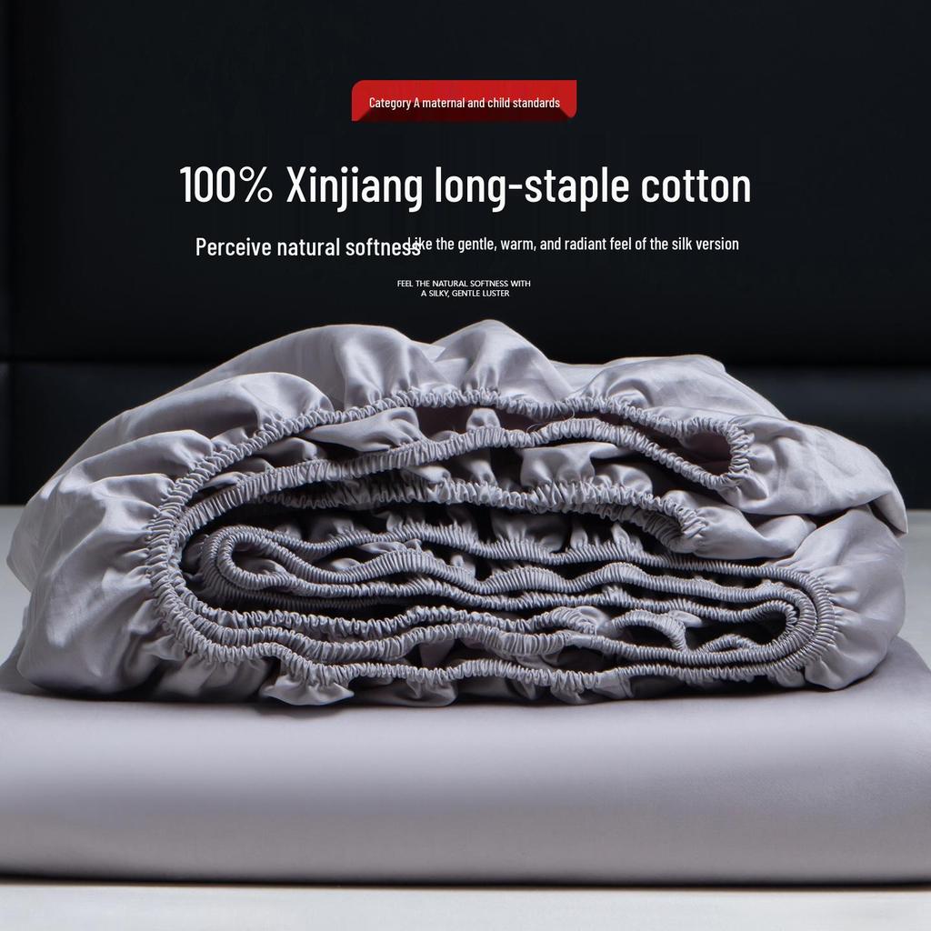 Xinjiang Long-Staple Cotton Sateen Fitted Sheet - Pure Cotton Mattress Protector