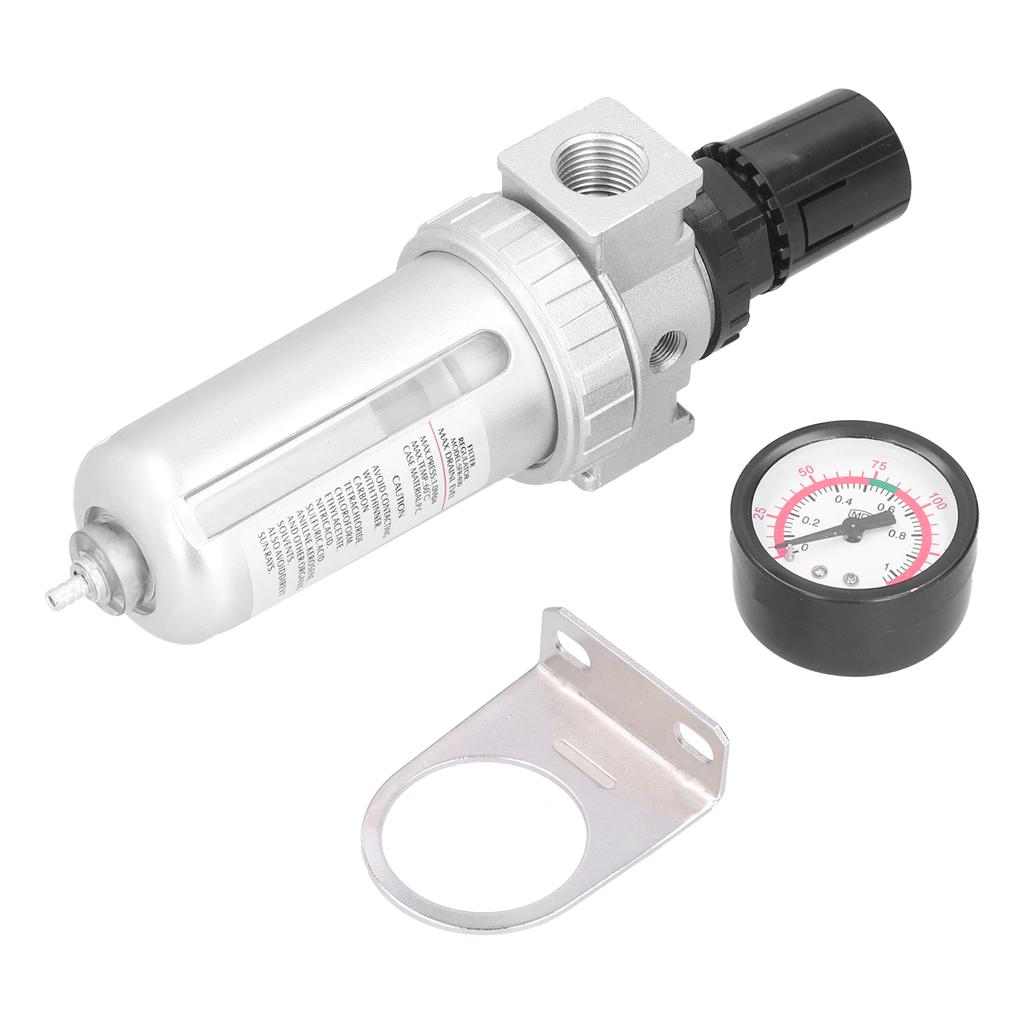 Compressed Air Filter Regulator Combo Water Oil Trap Separator with Gauge for Compressed Air Lines