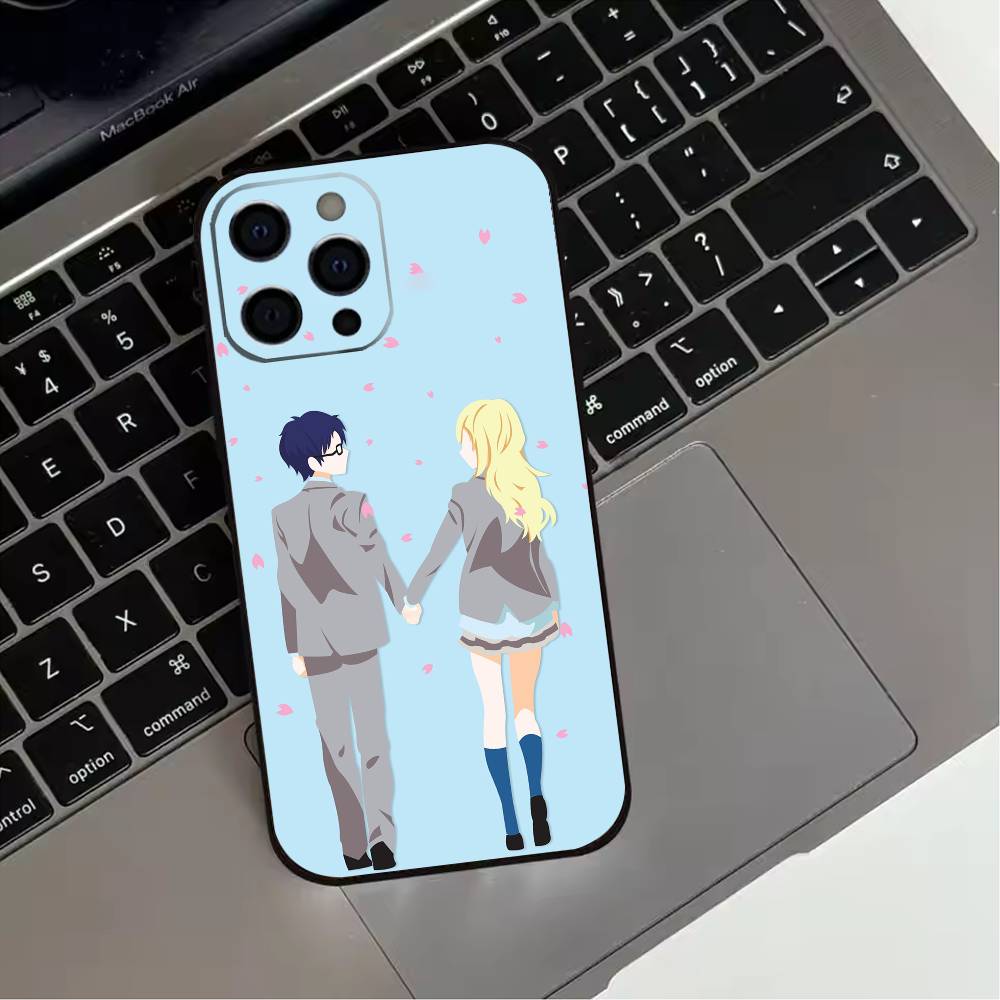 Hot Y-Your L-lie IN APRIL Comic Phone Case For iPhone 17,16,15,14,13,12,11 Plus,Pro Max,XS,Soft Silicone Black Cover
