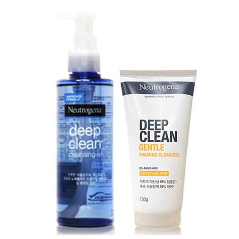 Neutrogena Deep Clean Cleansing 2-Piece Set Oil 200ml + Gentle Foaming Cleanser 150g, 1 Set
