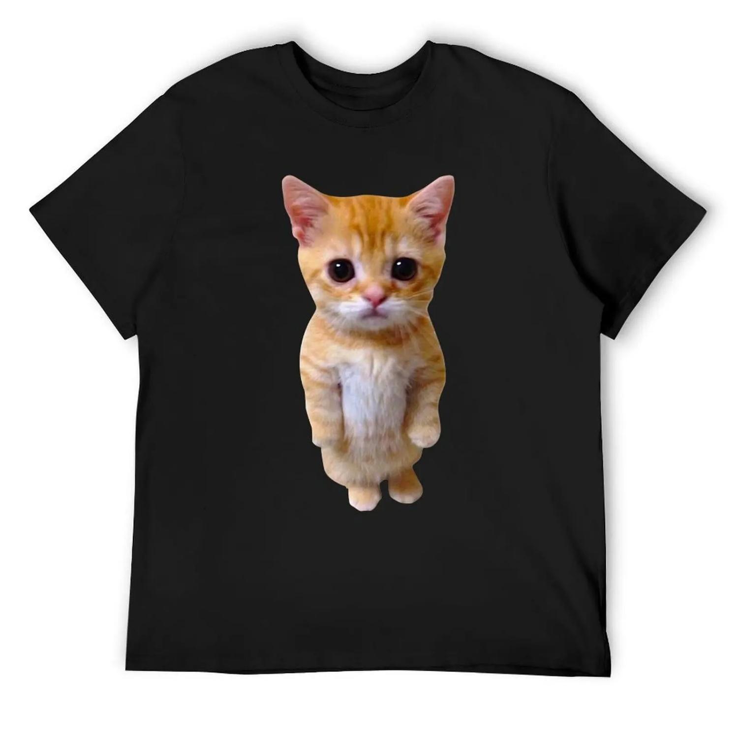

El Gato Meme Sad Crying Cat Munchkin Kitty Meme Trendy T-Shirt blacks blanks affliction shirts Men s t-shirts XXXXXL чорний