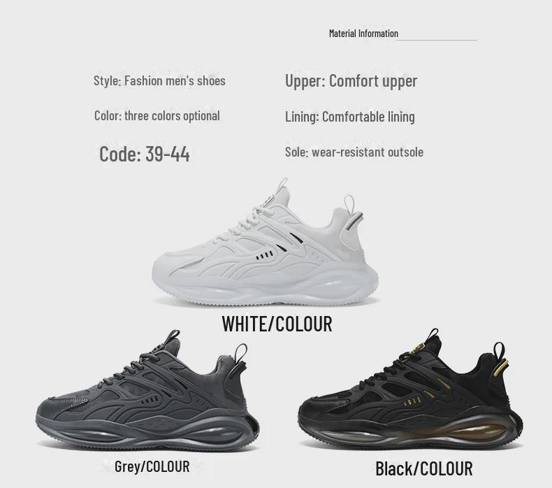 2024 Men's Casual White Lightweight Running Shoes - Trendy, Soft Sole Sports Sneakers