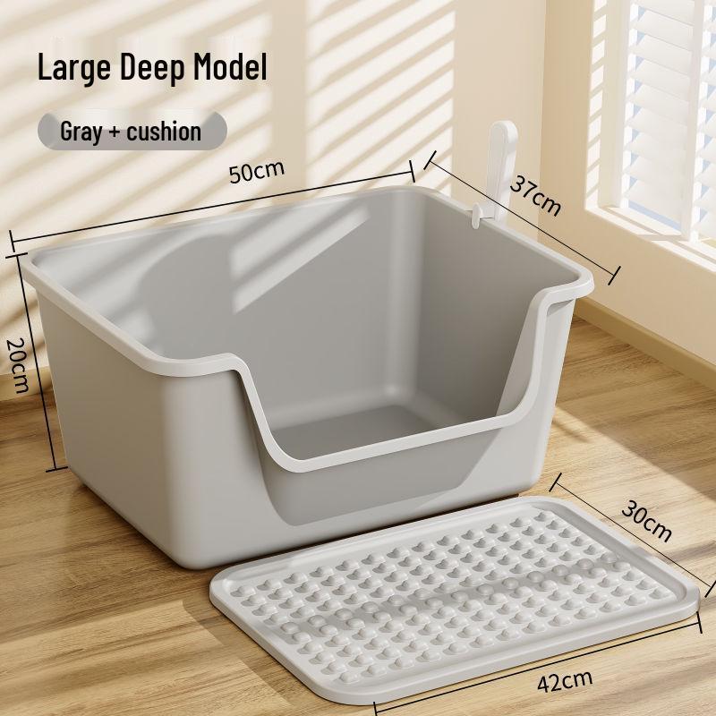 Extra-Large Splash-Proof Semi-Enclosed Cat Litter Box for Maine Coons