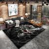 Dark Street Skull Pattern Square Carpet,Area Rug,Carpet Rug for Living Room Bedroom Sofa Playroom Decor,Non-slip Floor Mat,Holiday Birthday Gifts