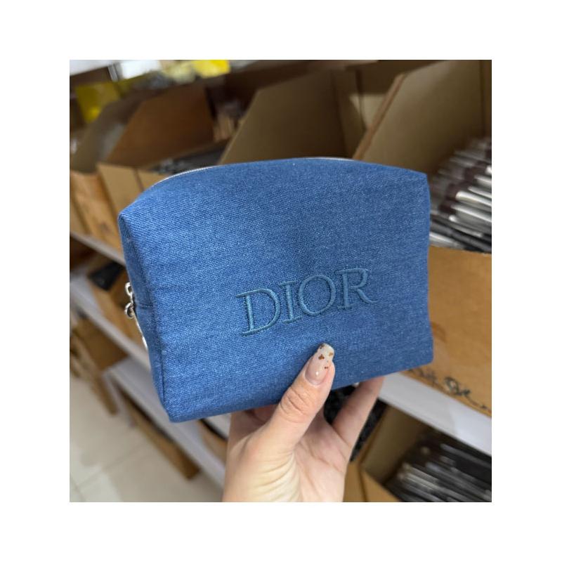 Dior Blauwe denim make-uptas make-uptools draagbaar cadeau voor vriendin