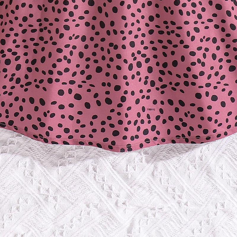 Mädchen 2025 Sommer Oberteil mit Puffärmeln & Leo-Rock Set