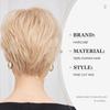 HAIRCUBE Short Creamy Blonde 100% Human Hair Wigs for Women,Pixie Cut Straight Wig With Bang Glueless Wigs Natural Daily Use