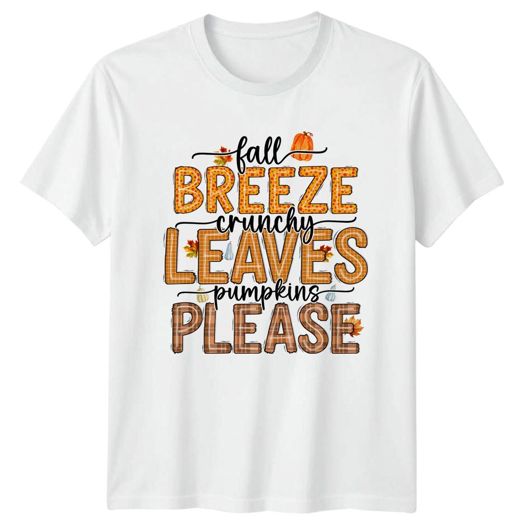 Fall Breeze Crunchy Leaves Pumpkins Unisexs TShirt Fall Autumn Gift For Her
