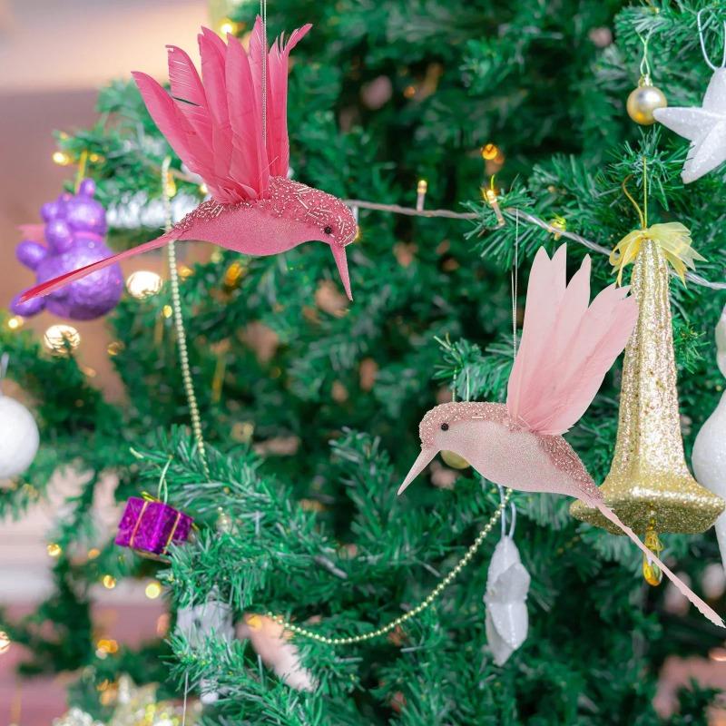 Hummingbird Artificial Birds Fake Foam Animal Simulation Feather Birds Model Artificial Pigeon Bird Shape Christmas Tree Pendant