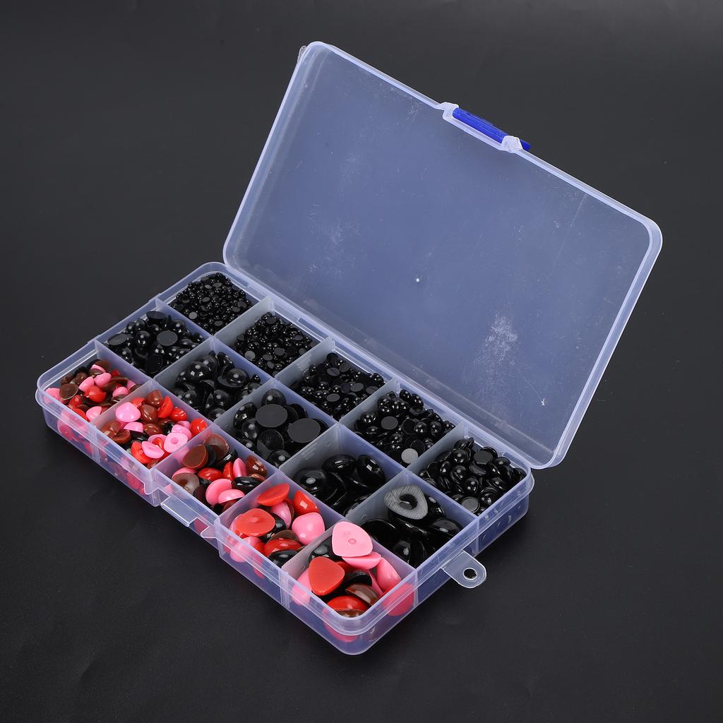 2575Pcs Plastic Eyes and Noses Pack     Craft Kit Set with A Storage Box for Toy Doll