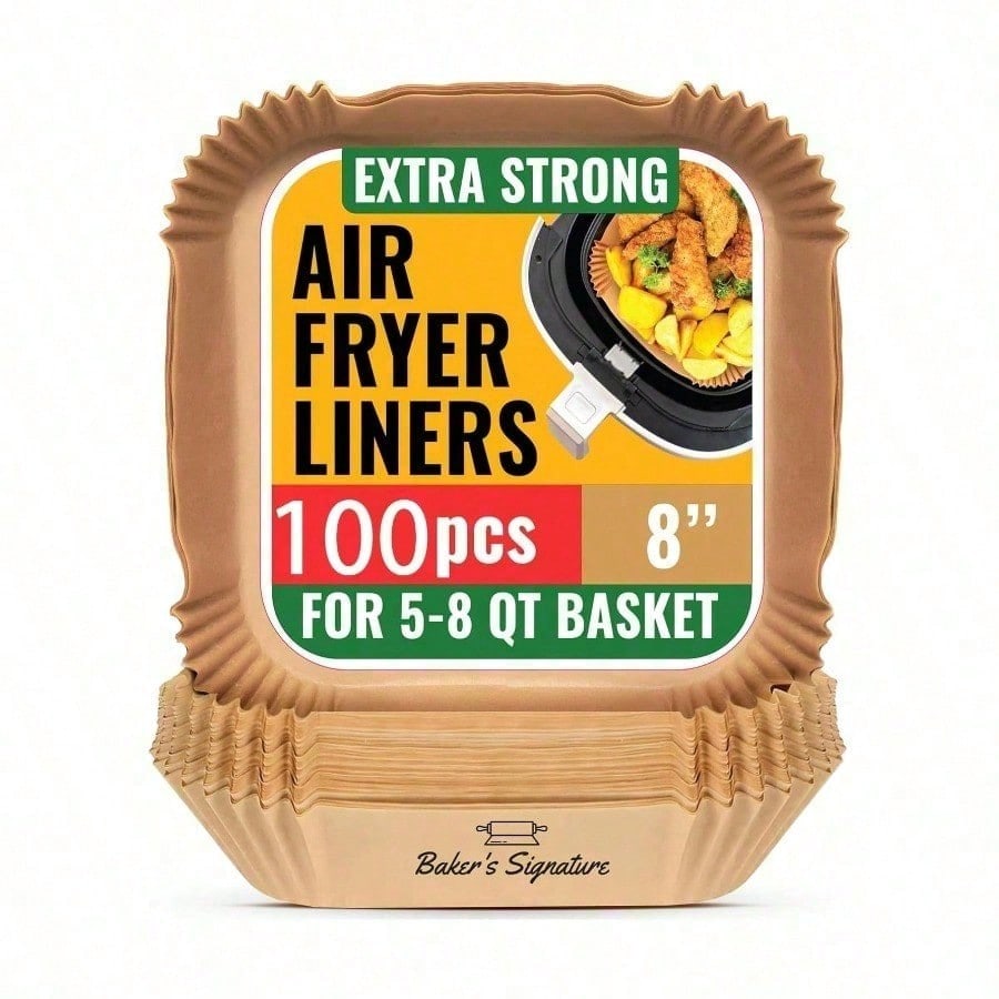 

100pcs Disposable Air Fryer Paper Liners For Frying Chicken, Wings, French Fries, Prevent Oil Splatter Paper Air Fryer Kitchen United States
