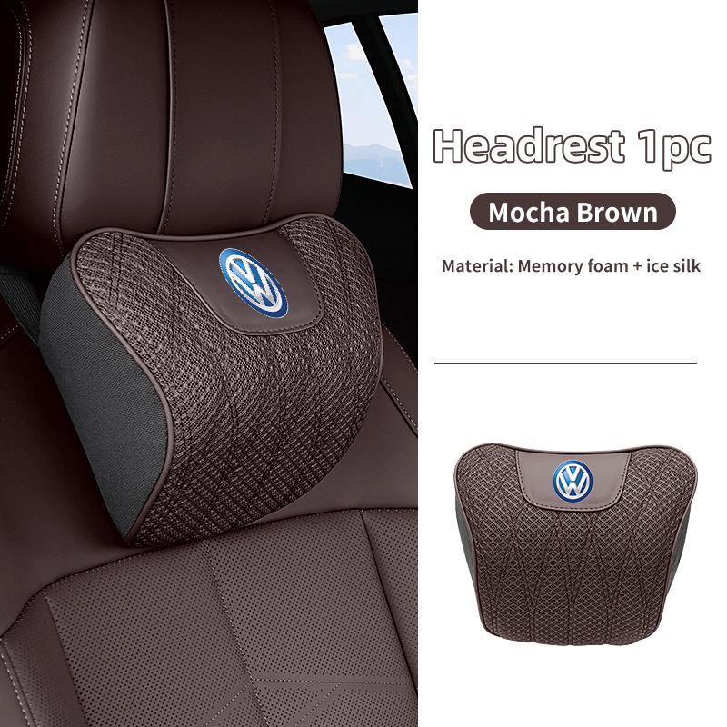 Car Headrest Lumbar Seat Back Memory Cotton Support Pillow For Volkswagen VW Scirocco Jetta Beetle Golf 4 5 6 Passat Polo B5
