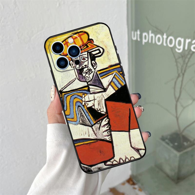 Picasso Abstract Art Painting Silicone Soft Case For iPhone 17 Air 11 14 15 16 Pro Max 13 12 Mini 16 Plus 16e Back Cover