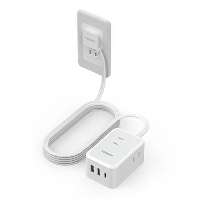 Extension Cord 2m Power Tap with Usb Usb Outlet Octopus Foot Wiring Table Tap Octopus Foot Outlet TESSAN 3AC Outlet 1 Type C and 2 Type A Thin Type-c