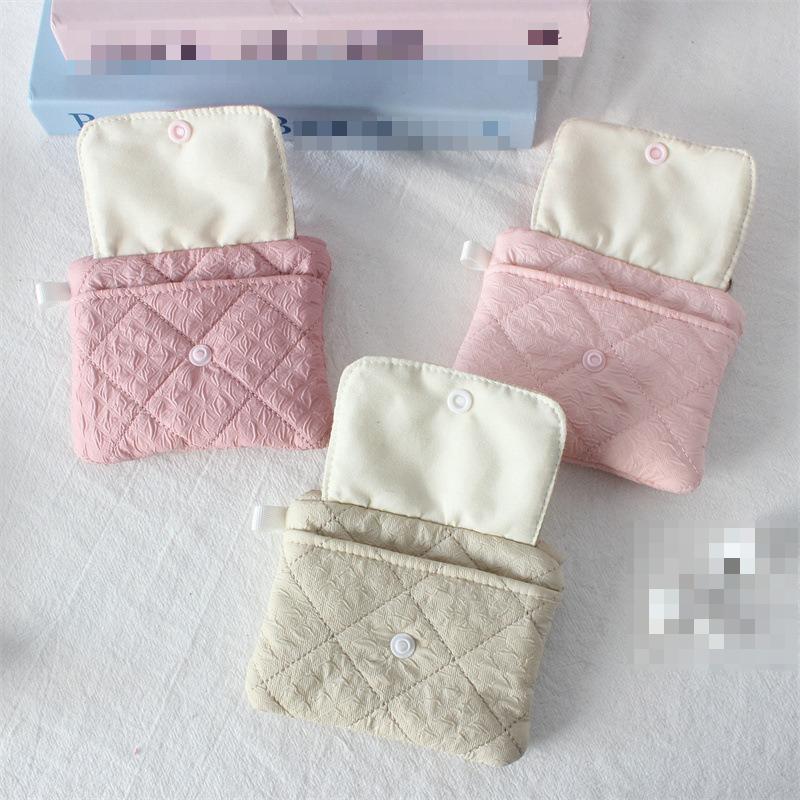 Cute Style Quilted Card Case  ID Case  Multi-function Flip Snap Storage Bag  Portable Coin Purse  Bluetooth Headset Bag