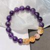 10Mm Natural Honey Milk Cap Citrine Amethyst Bracelet Bracelet