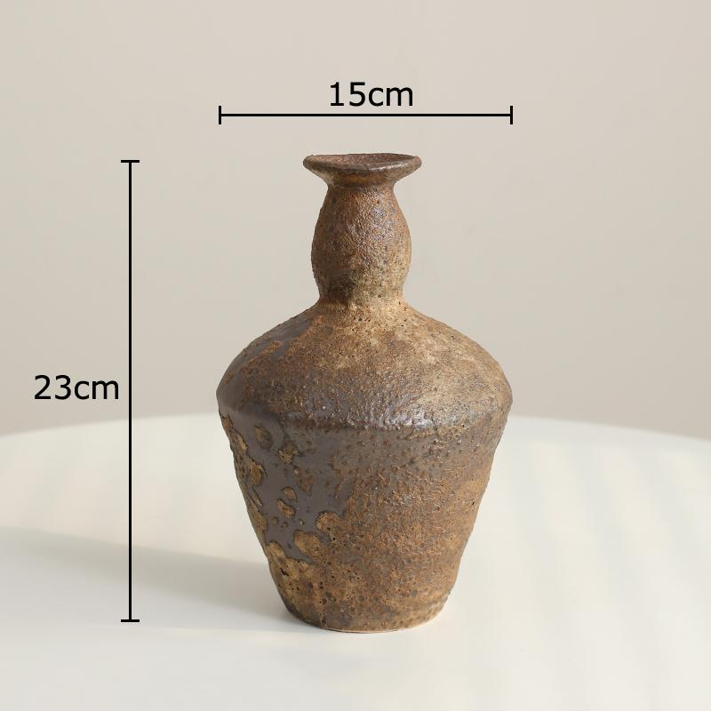 Keramikvase im Wabi-Sabi-Stil Tischdekoration Unvollkommene Ästhetik Blumenarrangement Retro Blumenvase Raum Ästhetische Dekoration