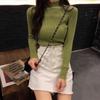 Fashion Solid Half High Neck Knitted Sweater Women Slim Fit Casual Elegant Pullover Sweaters Autumn and Winter Long Sleeve Knitwear Sweater Tops 24841