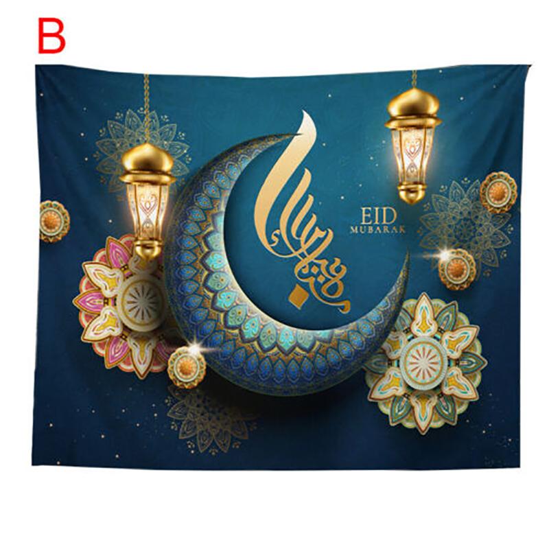 

Ид Мубарак Декор Настенный Гобелен Луна Звезда Мусульманский Фестиваль Рамадан Декор Фон Баннер Декор B-100x70cm