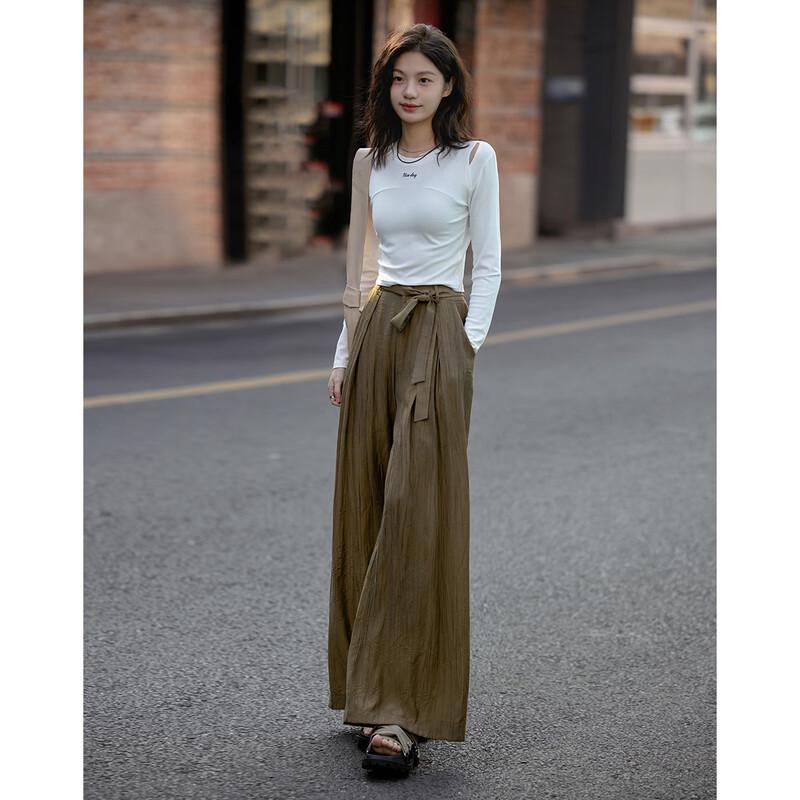Demana Women s Relaxed Fit Textured Casual Pants S