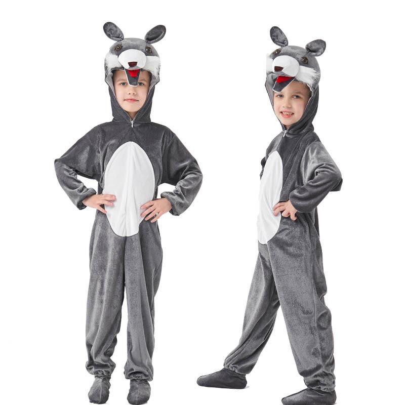 Halloween big bad wolf cosplay costume children's male and female animal onesie costume