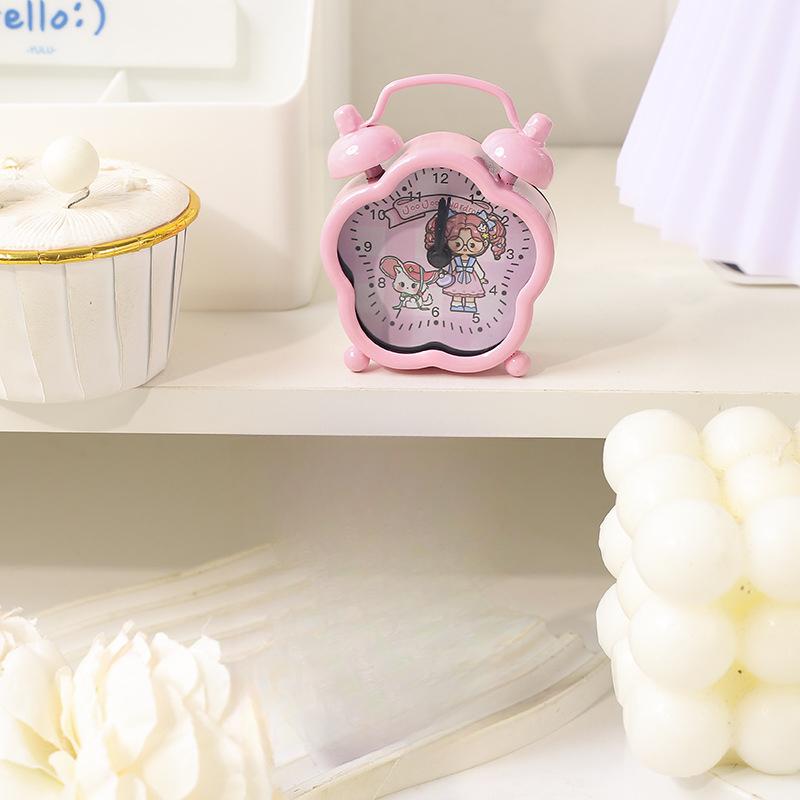 

Мини цветочный кованый железный будильник Дофамин маленький щебечущий будильник веселый милый спальня настольный креативный маленький будильник