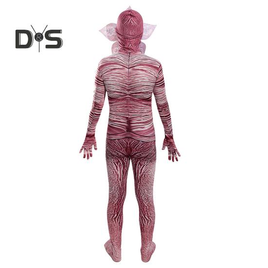 Halloween Cosplay Jumpsuit med hette Slim Fit Corpse Flower Shape Glidelåslukking Lange ermer Fotorekvisita Performance Party Carnival Costume