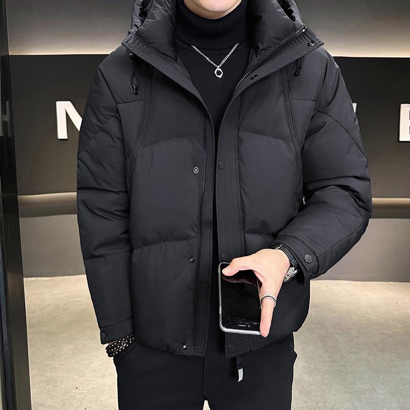 Men's Trendy Hooded Down Jacket: Warm, Casual Winter Outerwear